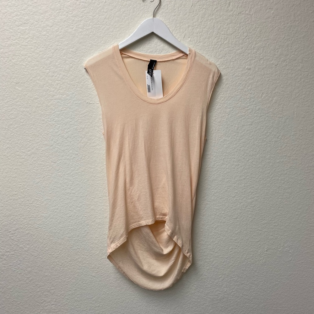Bobi Apricot Tee With Hi Low Hem